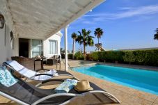 Villa Yana is a one-level villa with private heated pool and sea views. Near beach in Puerto del Carmen, Lanzarote