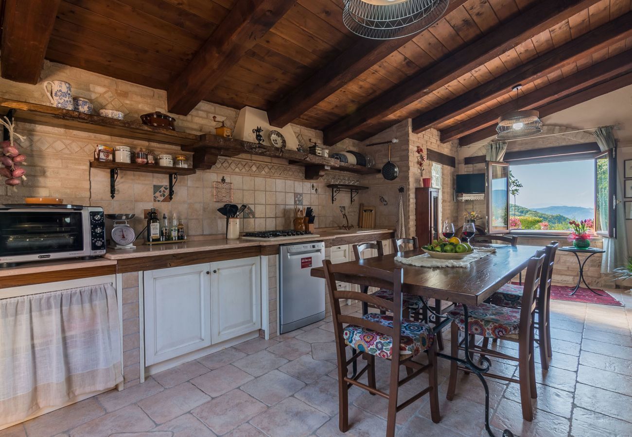 Villa Chiara is a detached villa with amazing views and private pool in Acqualagna, Le Marche