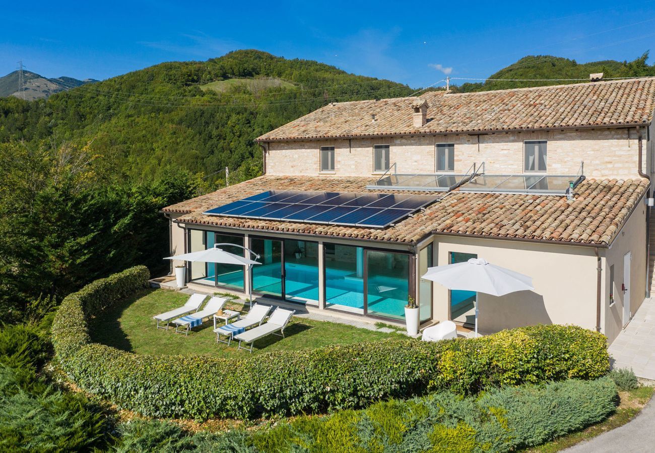 Villa Ilaria is a lovely holiday home with heated private pool and panoramic views in the nature of Cagli, Le Marche