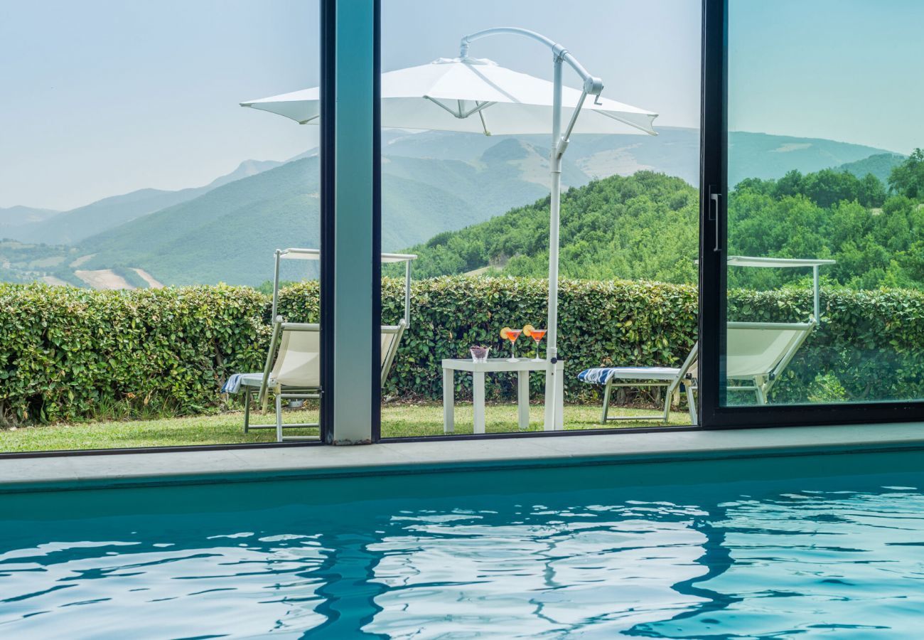 Villa Ilaria is a lovely holiday home with heated private pool and panoramic views in the nature of Cagli, Le Marche