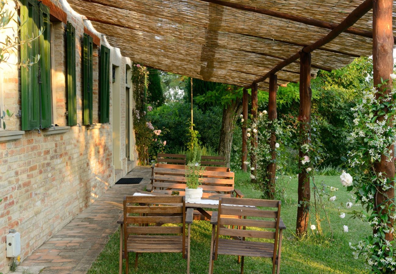 Antico Casolare is an unique villa with private pool and vineyard in Le Marche, Italy. Ideal for large groups!