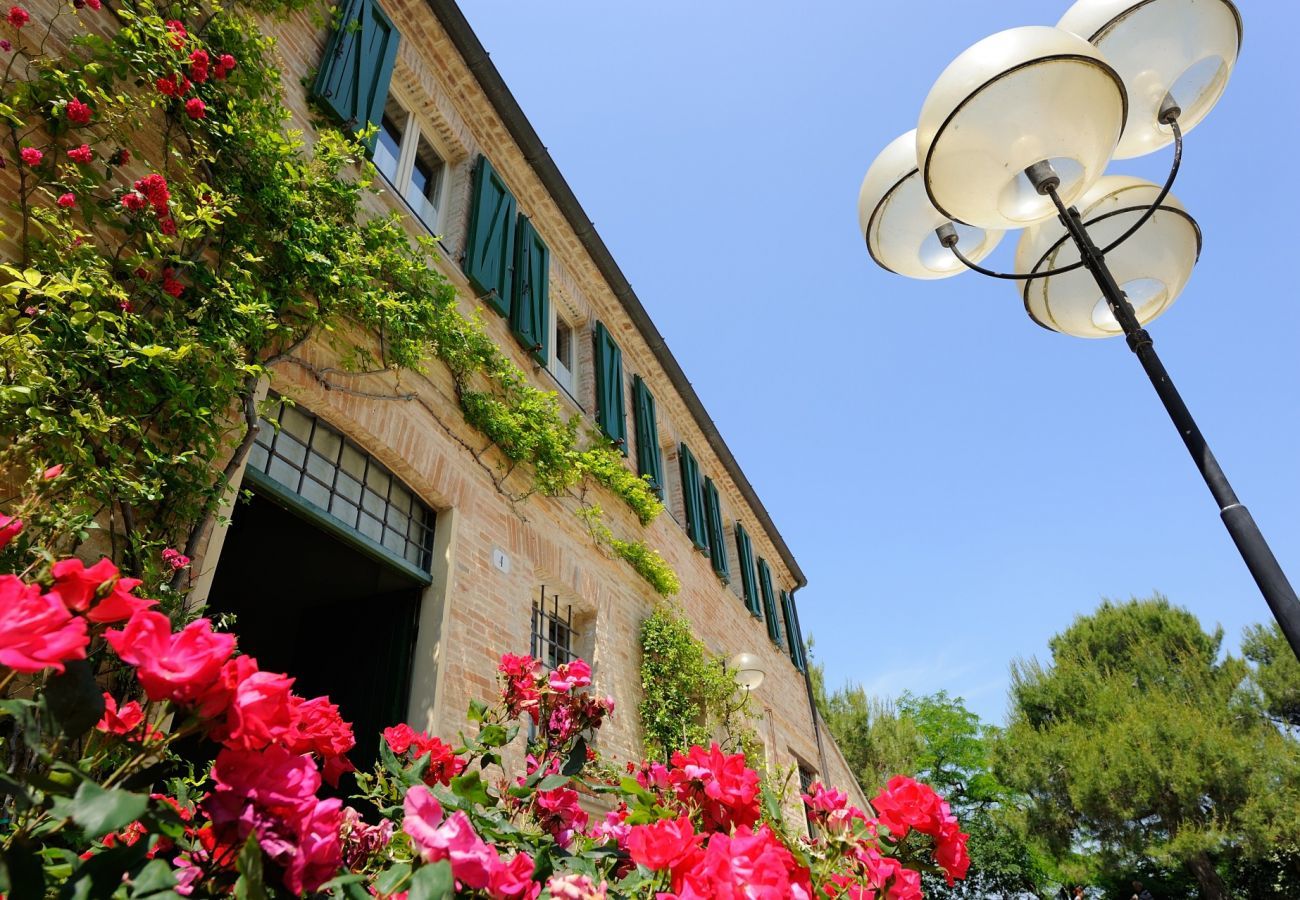 Antico Casolare is an unique villa with private pool and vineyard in Le Marche, Italy. Ideal for large groups!