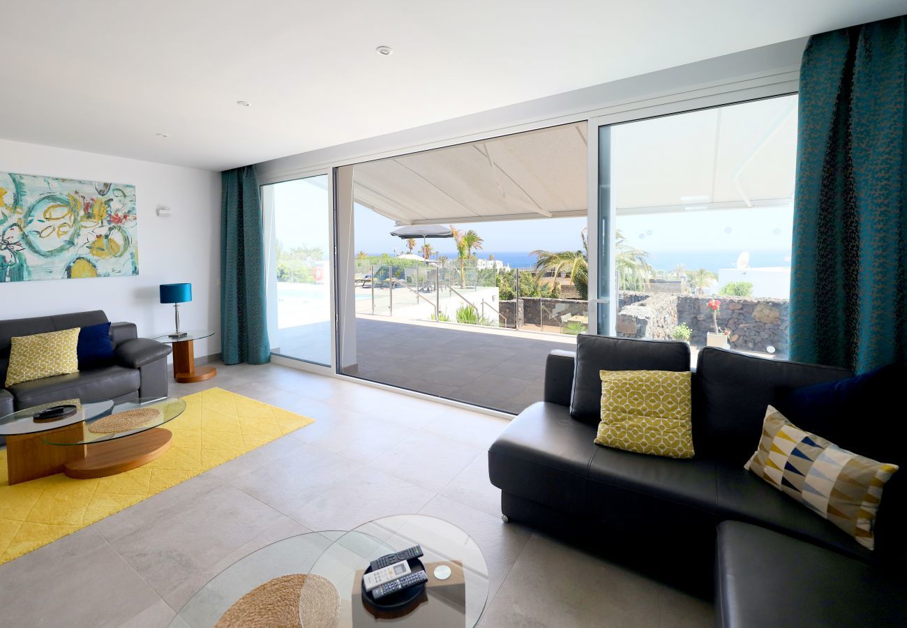 Villa June is luxurious holiday villa with heated private pool and sea view. Great location in Puerto del Carmen, Lanzarote