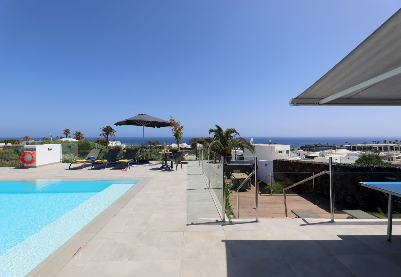 Villa June is luxurious holiday villa with heated private pool and sea view. Great location in Puerto del Carmen, Lanzarote