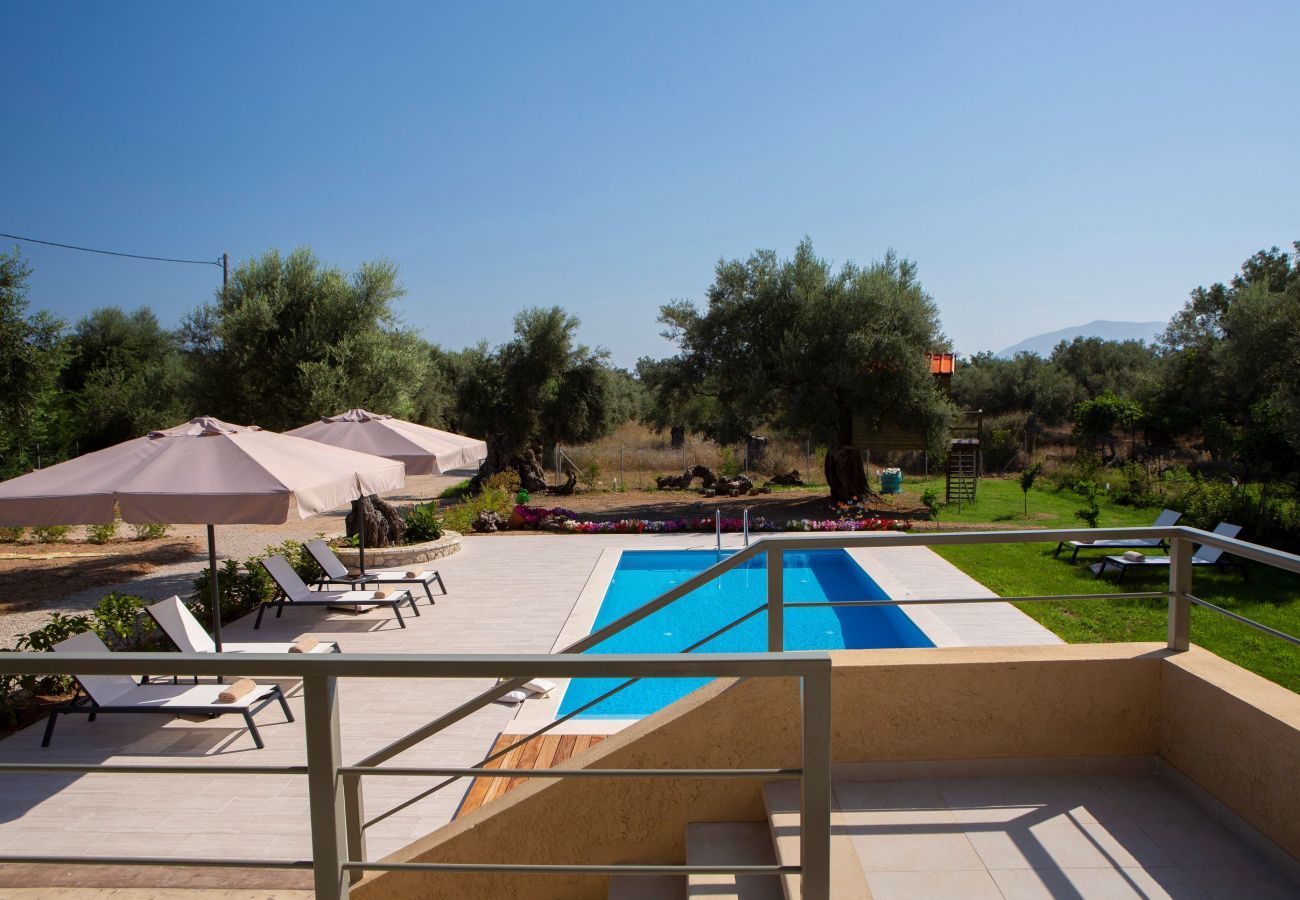 Villa Elionas is a modern, child-friendly holiday villa with olive garden and private pool in Lefkada City, Lefkada