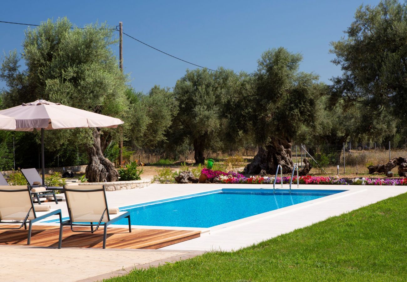 Villa Elionas is a modern, child-friendly holiday villa with olive garden and private pool in Lefkada City, Lefkada