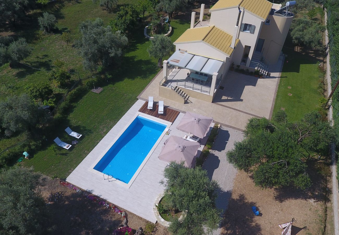 Villa Elionas is a modern, child-friendly holiday villa with olive garden and private pool in Lefkada City, Lefkada