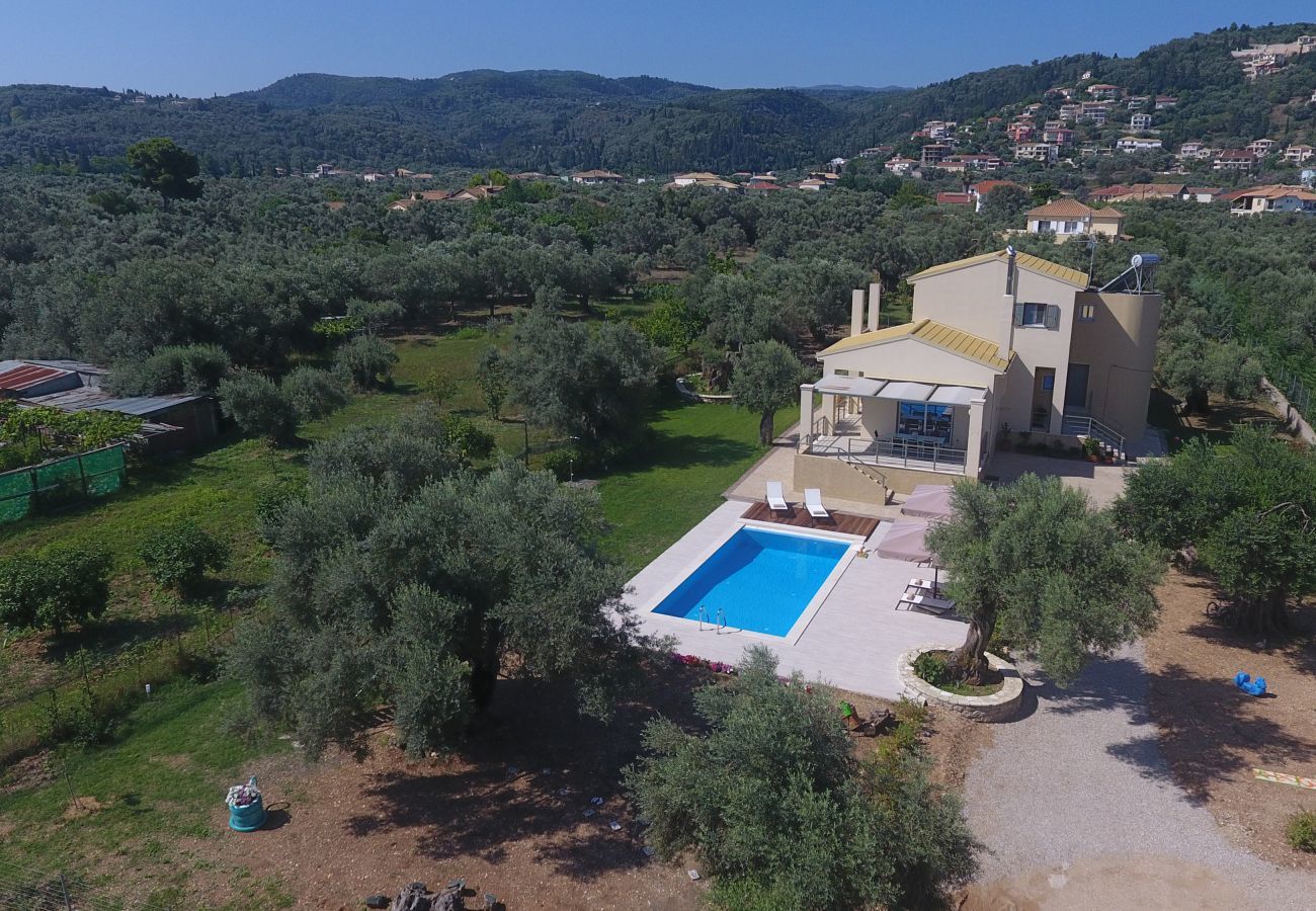 Villa Elionas is a modern, child-friendly holiday villa with olive garden and private pool in Lefkada City, Lefkada