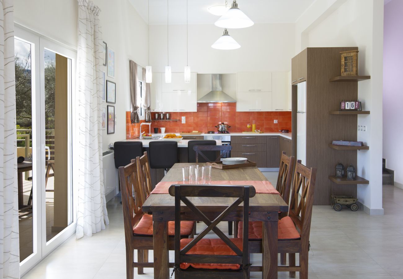 Villa Elionas is a modern, child-friendly holiday villa with olive garden and private pool in Lefkada City, Lefkada