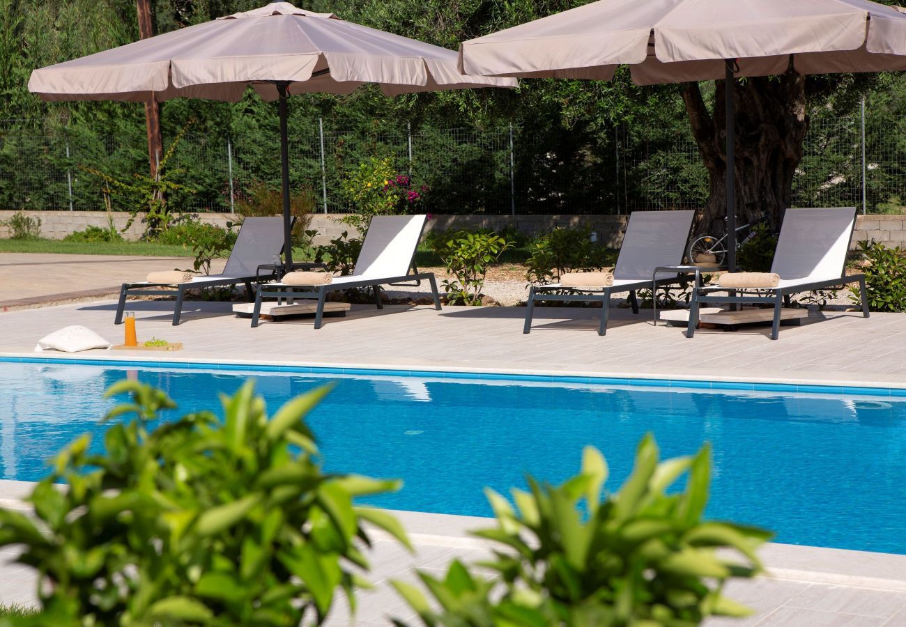 Villa Elionas is a modern, child-friendly holiday villa with olive garden and private pool in Lefkada City, Lefkada