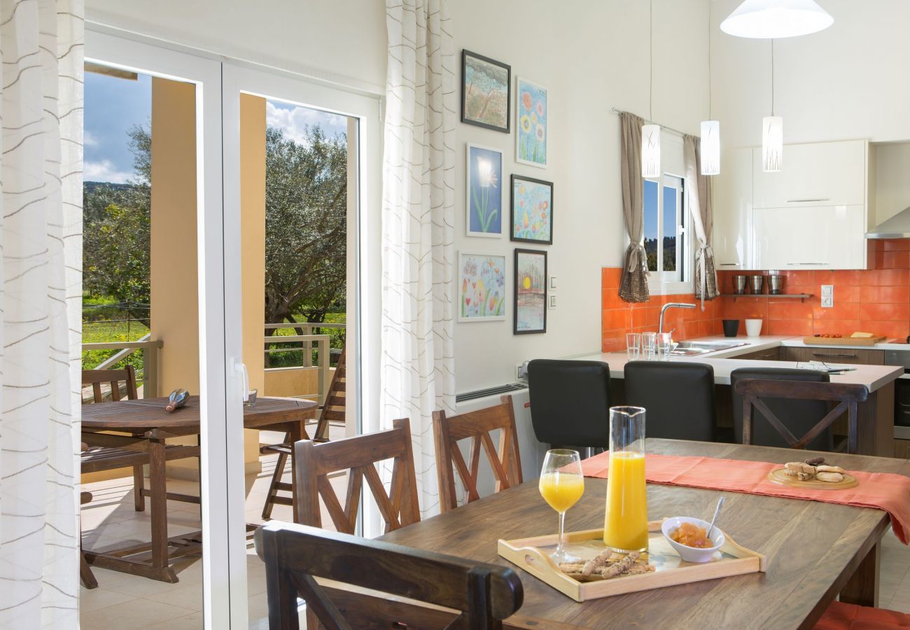 Villa Elionas is a modern, child-friendly holiday villa with olive garden and private pool in Lefkada City, Lefkada