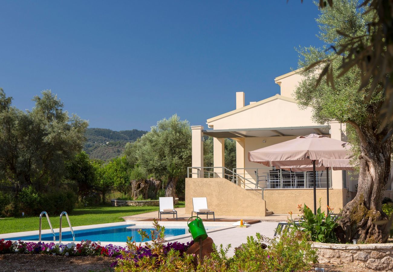 Villa Elionas is a modern, child-friendly holiday villa with olive garden and private pool in Lefkada City, Lefkada