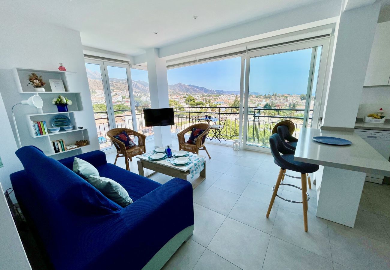 Apartment Nina is a modern holiday home within walking distance of the beach and centre of Nerja, Andalusia 