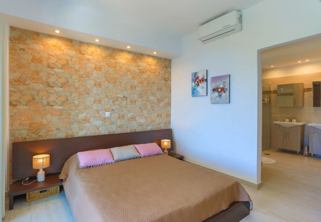 Villa Krouzeri is a detached villa with private pool and panoramic sea view in Agni Bay, Corfu
