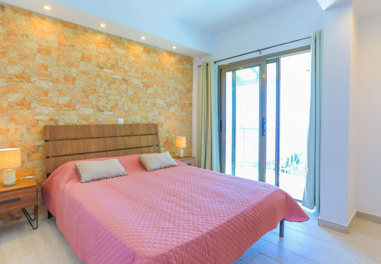 Villa Krouzeri is a detached villa with private pool and panoramic sea view in Agni Bay, Corfu
