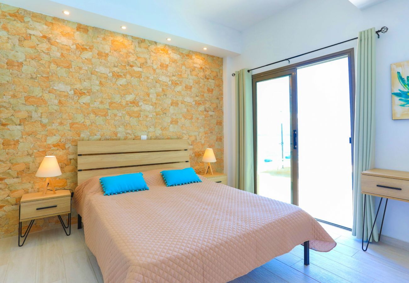 Villa Krouzeri is a detached villa with private pool and panoramic sea view in Agni Bay, Corfu
