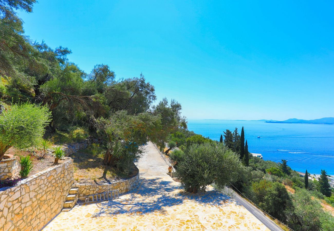 Villa Krouzeri is a detached villa with private pool and panoramic sea view in Agni Bay, Corfu