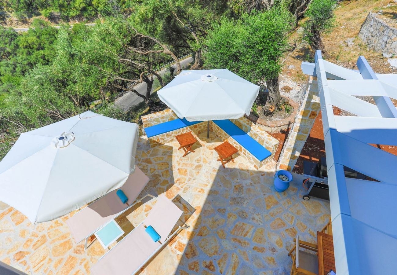 Villa Krouzeri is a detached villa with private pool and panoramic sea view in Agni Bay, Corfu