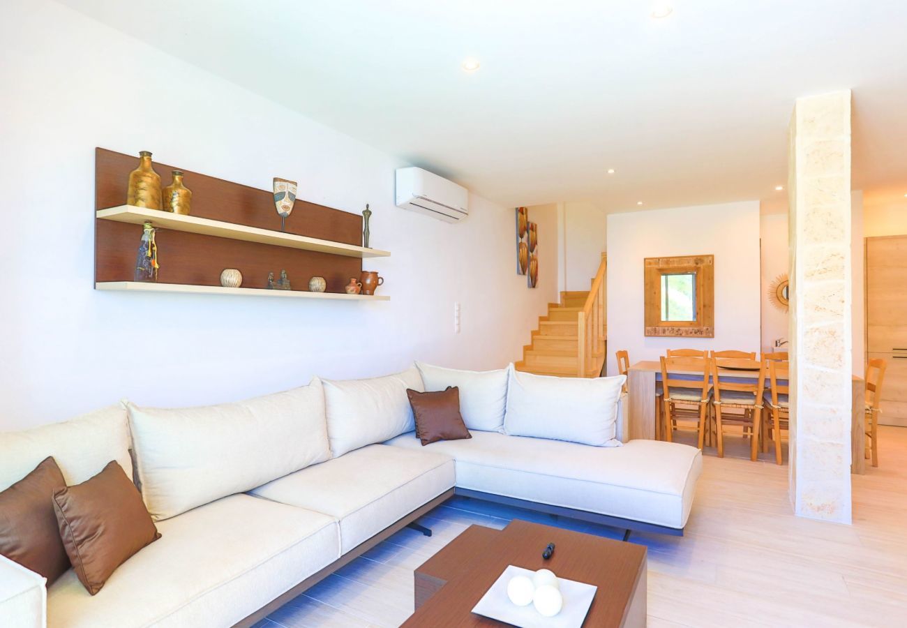 Villa Krouzeri is a detached villa with private pool and panoramic sea view in Agni Bay, Corfu