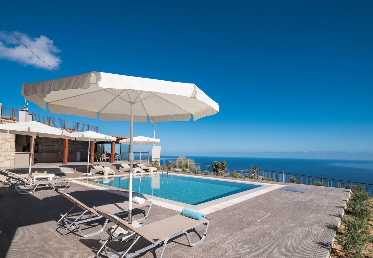 Villa Harmonia is a cozy detached villa with private pool and panoramic view over the sea in Lygaria, Crete