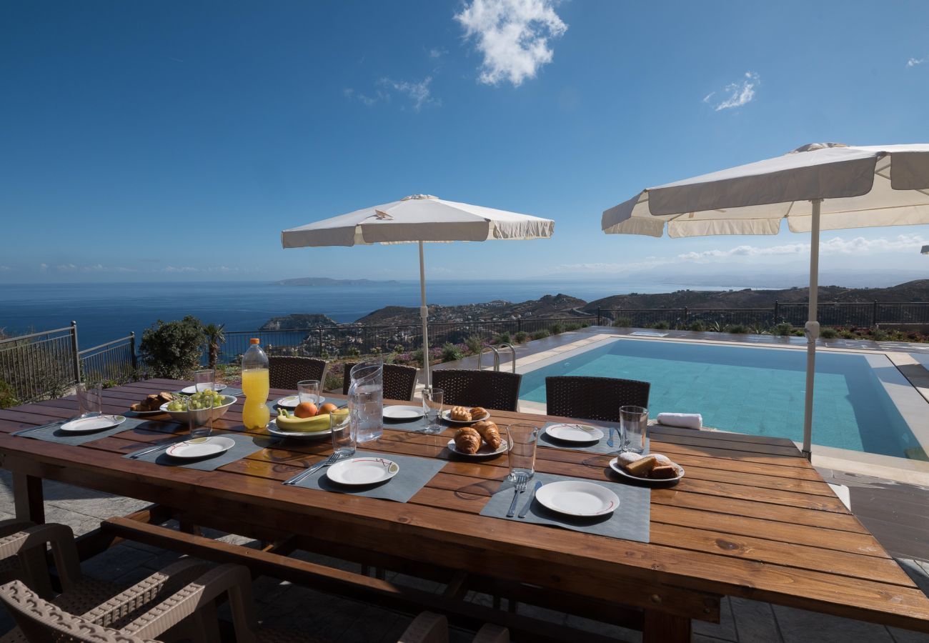 Villa Harmonia is a cozy detached villa with private pool and panoramic view over the sea in Lygaria, Crete