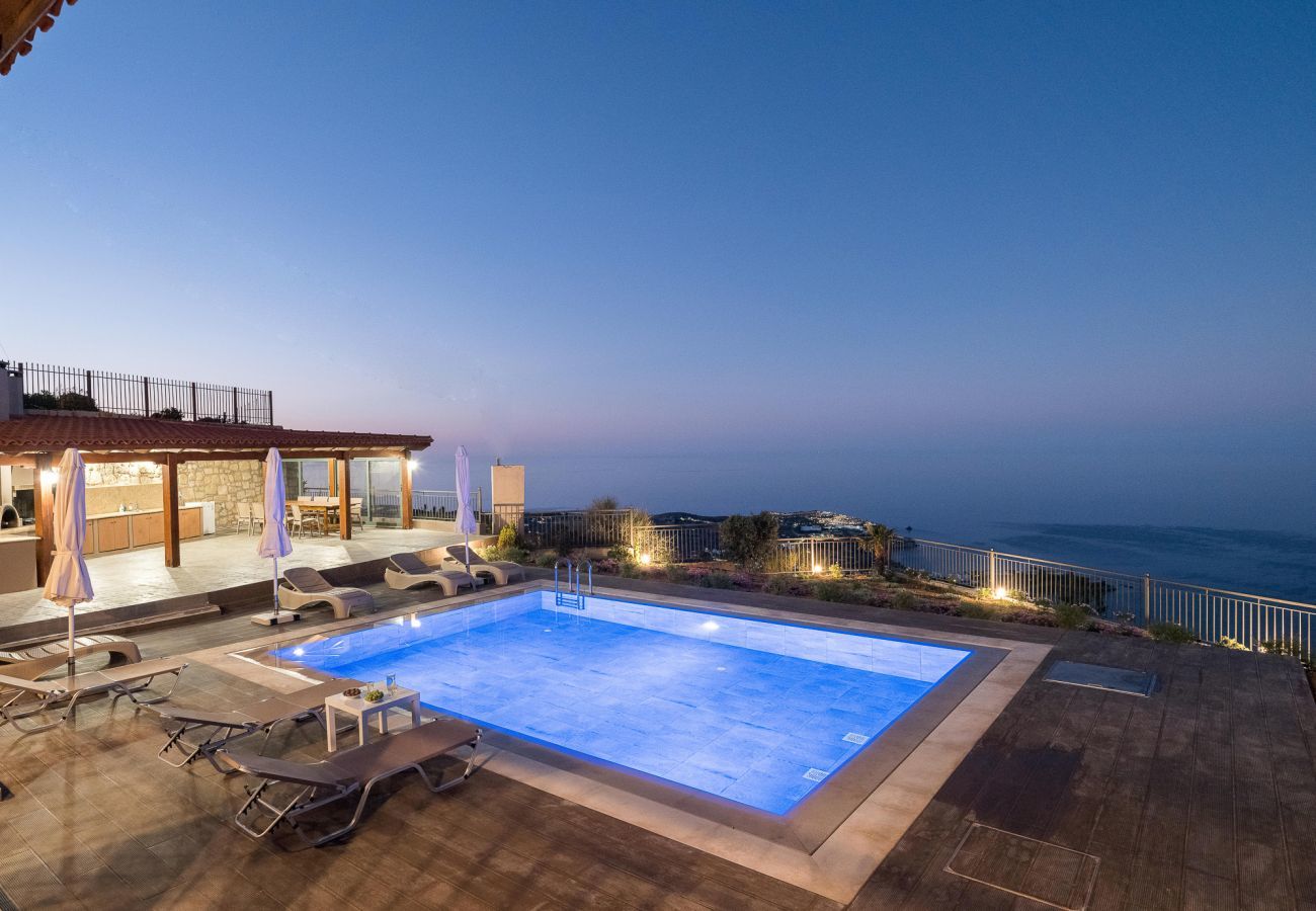 Villa Harmonia is a cozy detached villa with private pool and panoramic view over the sea in Lygaria, Crete