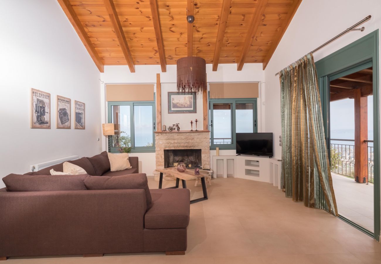 Villa Harmonia is a cozy detached villa with private pool and panoramic view over the sea in Lygaria, Crete