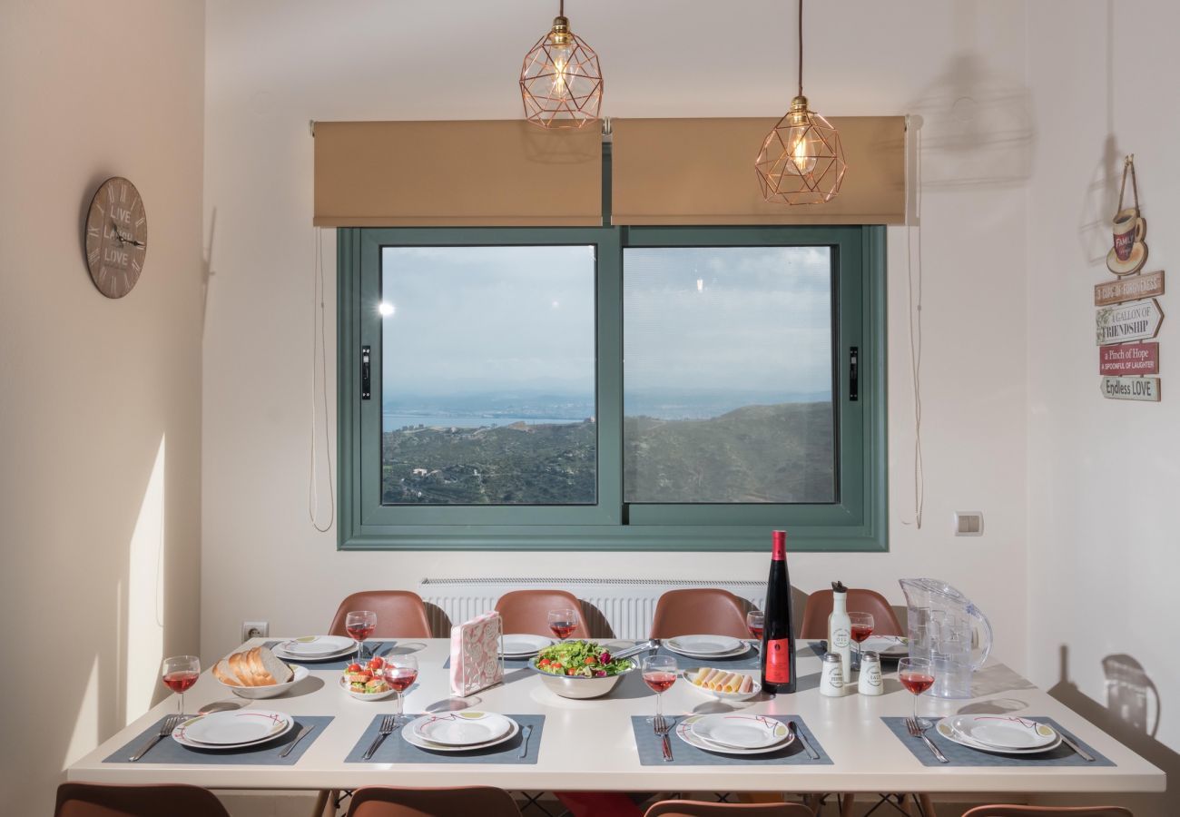 Villa Harmonia is a cozy detached villa with private pool and panoramic view over the sea in Lygaria, Crete