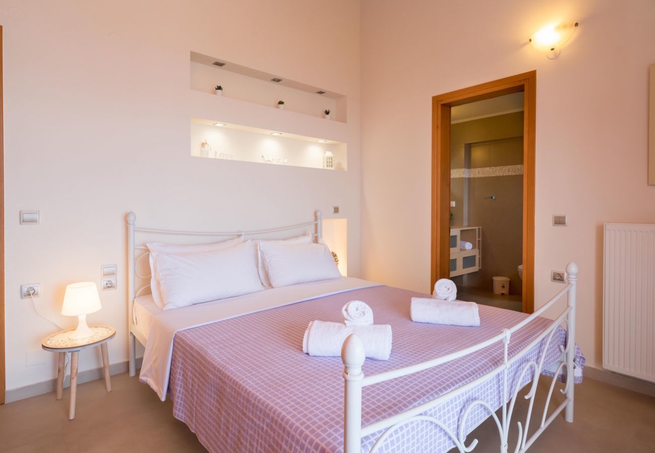 Villa Harmonia is a cozy detached villa with private pool and panoramic view over the sea in Lygaria, Crete