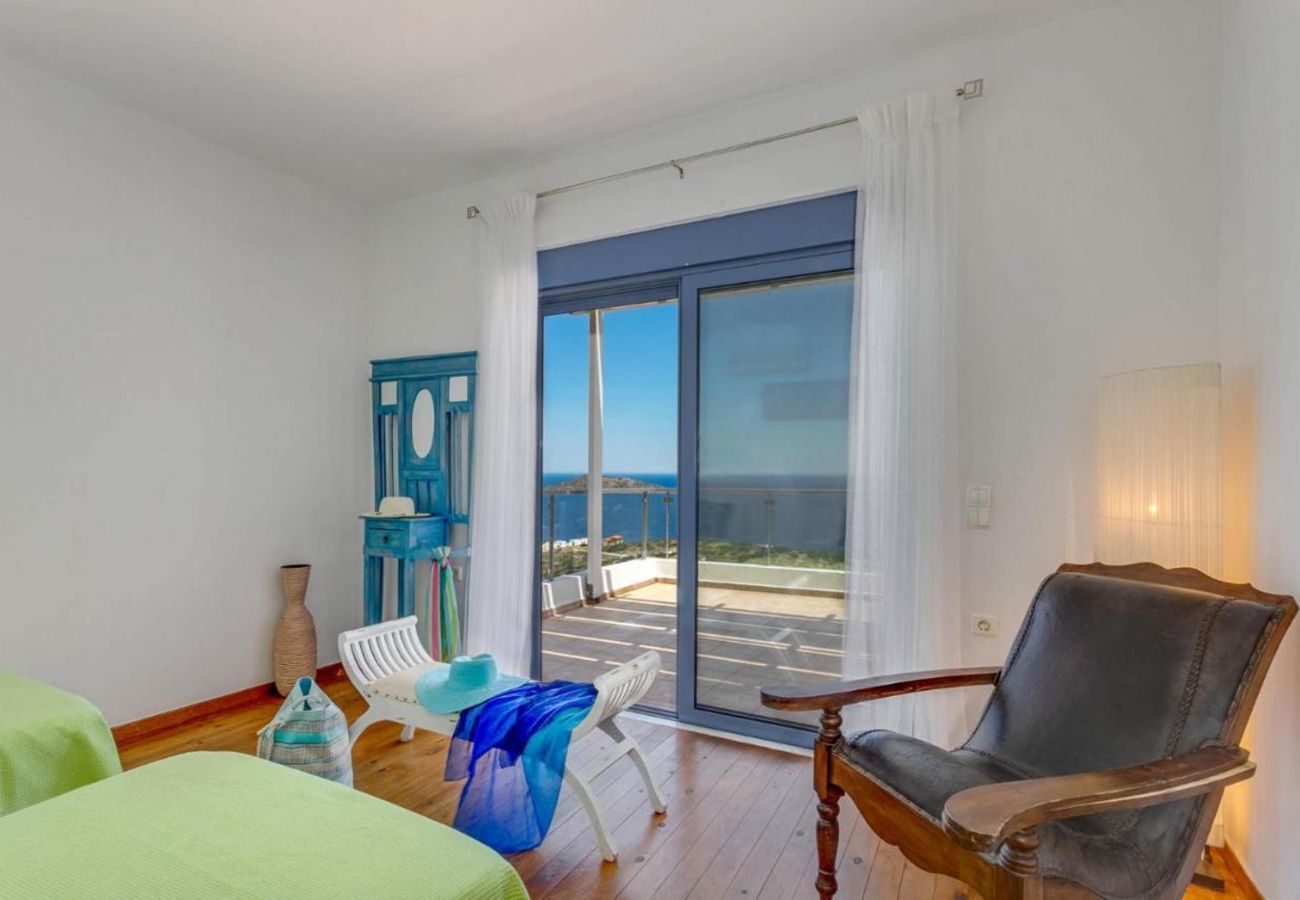 Villa Elounda is a detached villa with private pool and panoramic view over the sea located on a mountain in Elounda, Crete