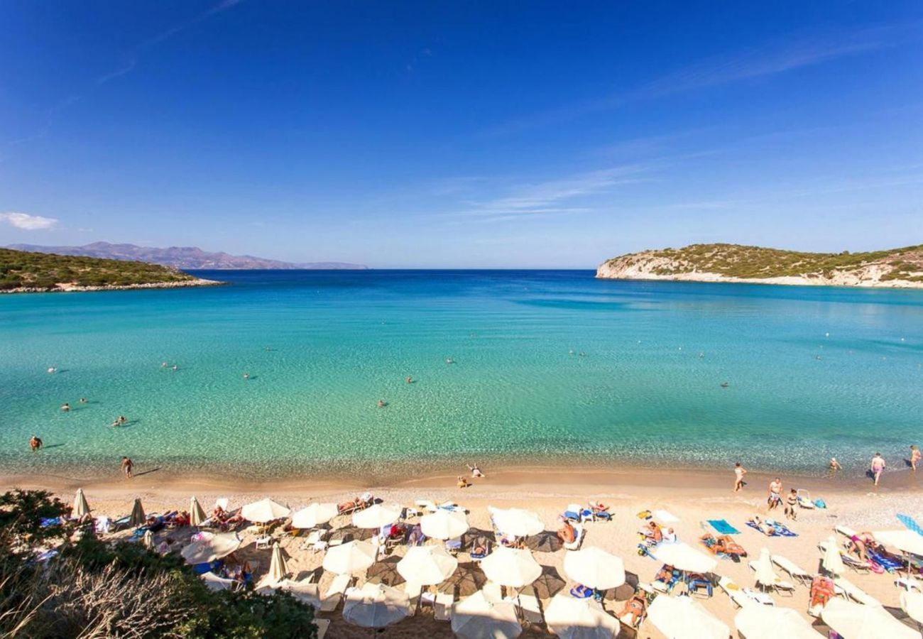 Villa Elounda is a detached villa with private pool and panoramic view over the sea located on a mountain in Elounda, Crete