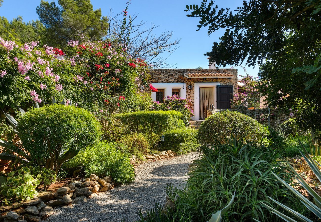 Casa Lila is a stylish holiday home with pool, garden and privacy walking distance of San Carlos, Ibiza