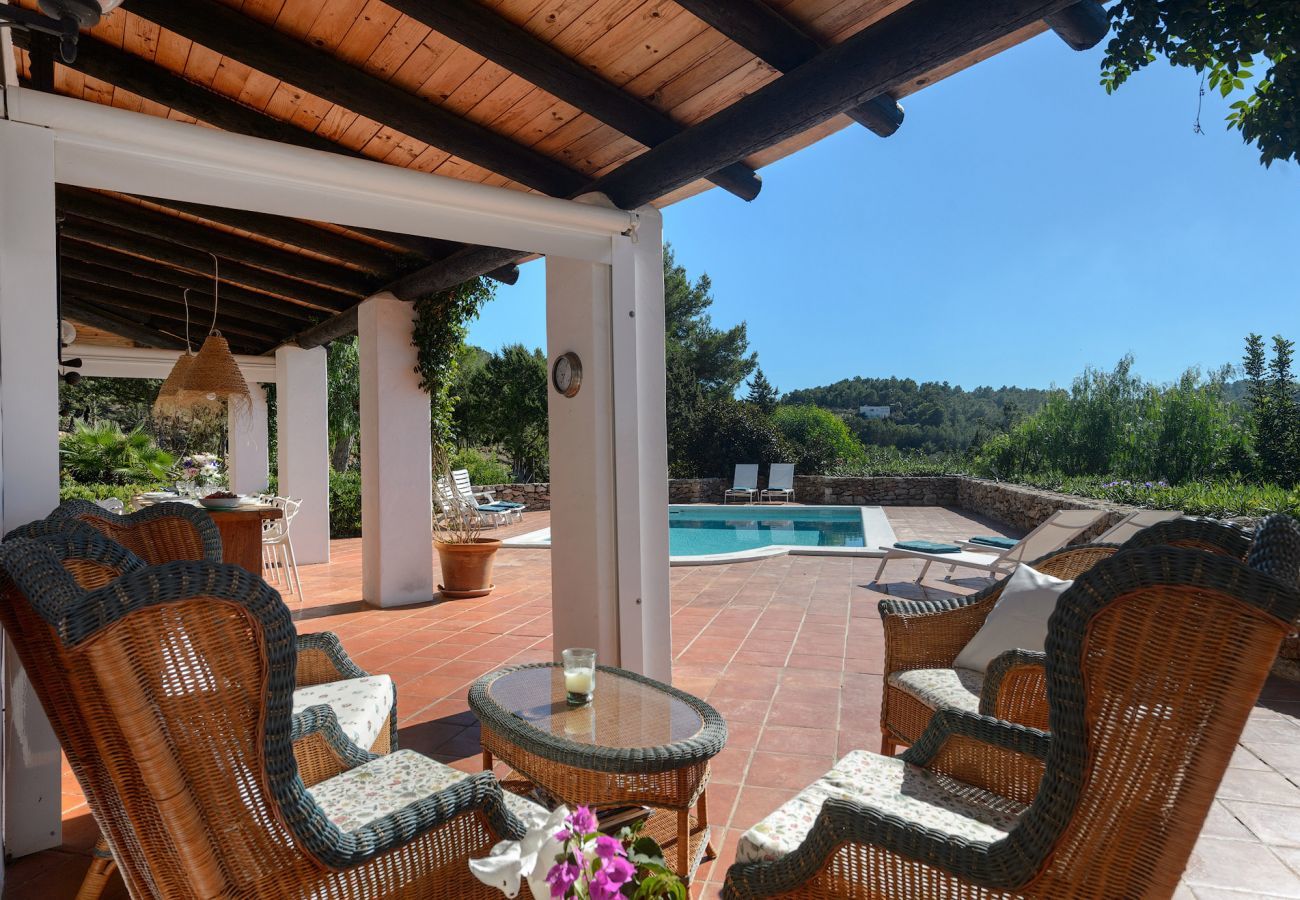 Casa Lila is a stylish holiday home with pool, garden and privacy walking distance of San Carlos, Ibiza