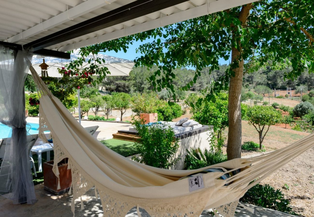 Villa Belicia has a spacious private pool and lots of privacy. With comfortable garden. In Santa Eulalia, Ibiza
