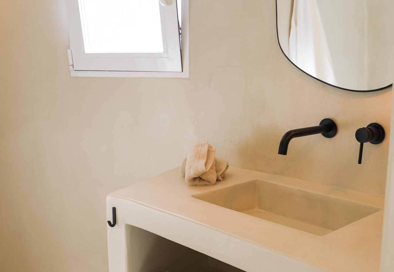 Bathroom in studio Bathroom in studio with toilet and shower
